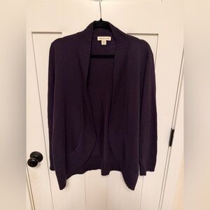 Coldwater Creek Merino Wool Blend open Front Cardigan Plus Size 2X 20-22 Purple